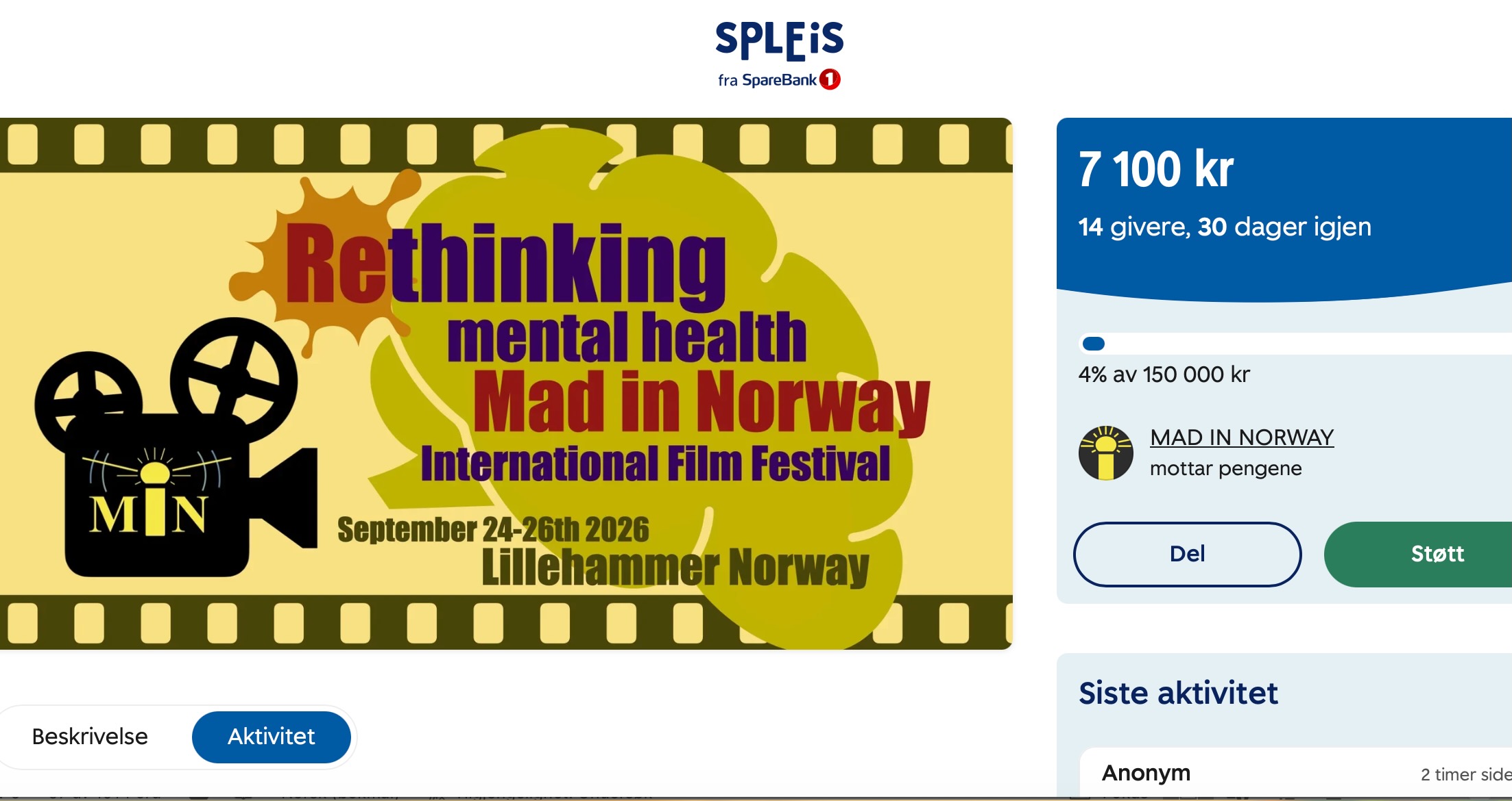 Help us fund the festival Rethinking Mental Health